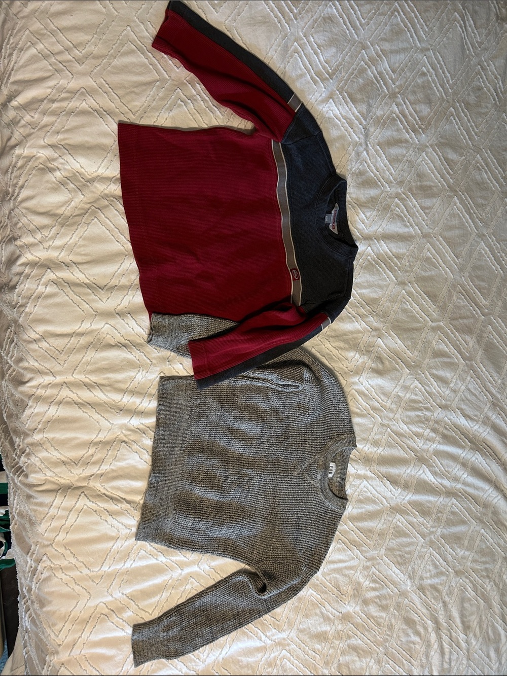 Quiksilver and GAP Gray Kids Crewneck Sweatshirt with Red Logo
